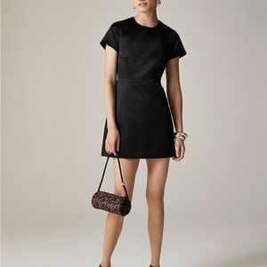 J.Crew Collection A-Line Mini Dress in Duchesse Satin – Black – Size 10 – NWT